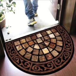 SPETLEK Anti Slip Outdoor Half Moon Slate Step Mat - Size: 100 cm diameter - thumbnail 3