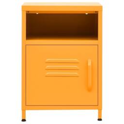 Berkfield Home Nightstands 2 pcs Mustard Yellow 35x35x51 cm Steel - Size: 35 x 35 x 51 cm - thumbnail 1
