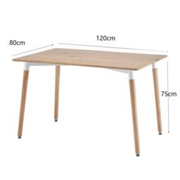 Comfy Living Ltd 5 Piece Dining Set With Oak Wooden Top & 4 Black Chairs With Metal Detailing in Light Oak - thumbnail 3