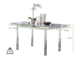 FurnitureboxUK Enna White Glass Extending 4-6 Seater Dining Table & 4 Milan Soft Velvet Chairs in Black - thumbnail 8