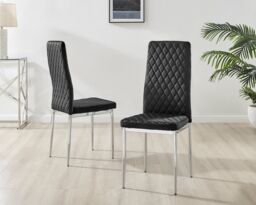 FurnitureboxUK Enna White Glass Extending 4-6 Seater Dining Table & 4 Milan Soft Velvet Chairs in Black - thumbnail 4