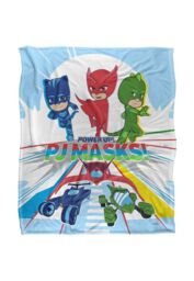Hasbro PJ Masks Power Up Group Kids Silky Touch Blanket 152x127cm in White - Size: 152x127 cm - thumbnail 1