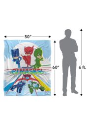 Hasbro PJ Masks Power Up Group Kids Silky Touch Blanket 152x127cm in White - Size: 152x127 cm - thumbnail 5