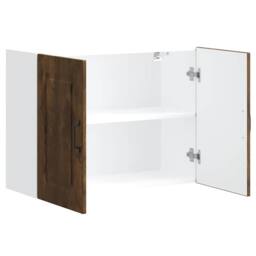 Berkfield Home Kitchen Wall Cabinet Kalmar Smoked Oak Engineered Wood in Brown - thumbnail 5