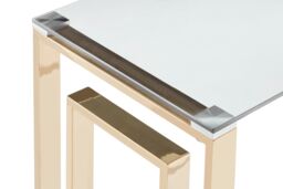 Orsina Console Table with Gold Legs & Glass Top, Tempered Glass Hallway Table, Stainless Steel Console Table - thumbnail 5
