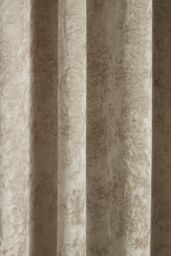 Catherine Lansfield 'Crushed Velvet' Lined Eyelet Curtains in Natural - Size: 168 cm width x 183 cm drop - thumbnail 3
