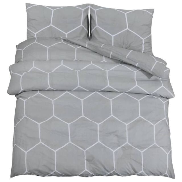 Berkfield Home Duvet Cover Set Grey 200x200 cm Cotton - image 1