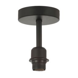 Happy Homewares Metal Ceiling Light Fitting for Industrial Style Light Bulbs in Black - thumbnail 1