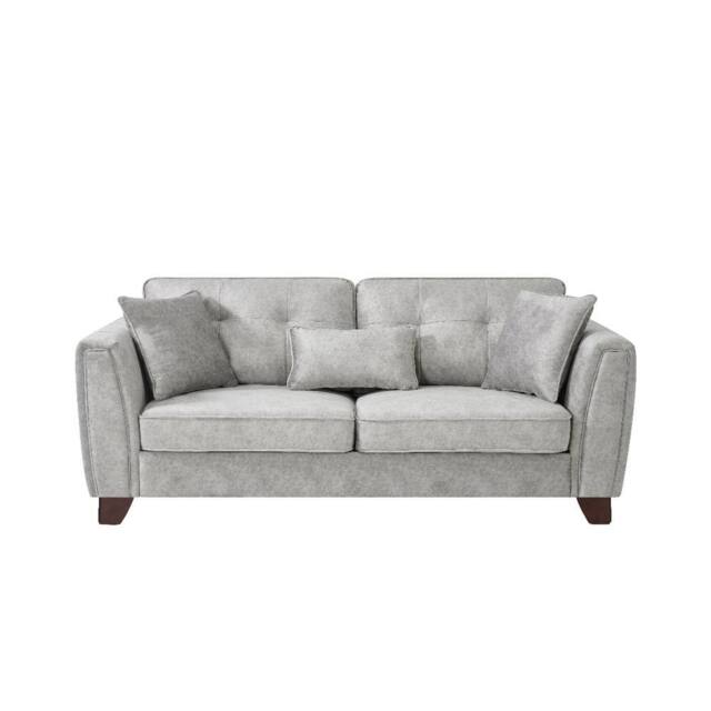 Comfy Living Ltd Faux Suede 3 Seater Sofa In Grey