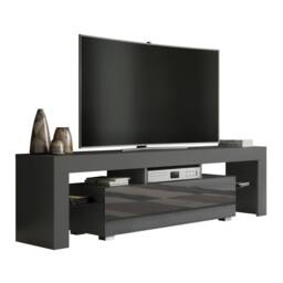 Creative Furniture TV Unit 160cm Stylish Modern - Dark Grey with High Gloss Doors - thumbnail 3