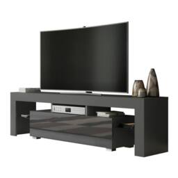 Creative Furniture TV Unit 160cm Stylish Modern - Dark Grey with High Gloss Doors - thumbnail 5