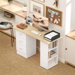 EONLION Workstation Table Computer Desk in White - Size: 100 cm x 100 cm - thumbnail 5