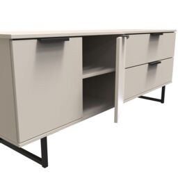 Ready Assembled 2 U Fuji 2 Drawer 2 Door Wide Sideboard (Ready Assembled) in Taupe - thumbnail 6