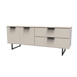 Ready Assembled 2 U Fuji 2 Drawer 2 Door Wide Sideboard (Ready Assembled) in Taupe - thumbnail 3