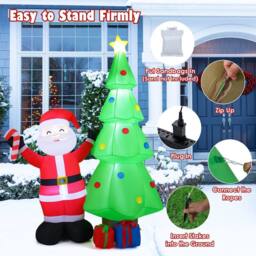 Gymax 245 cm/8 FT Inflatable Christmas Tree With Santa Claus & Gift Boxes - Size: 8ft - thumbnail 6