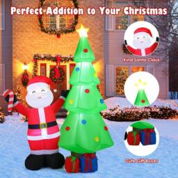 Gymax 245 cm/8 FT Inflatable Christmas Tree With Santa Claus & Gift Boxes - Size: 8ft - thumbnail 7