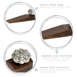 Nicola Spring Traditional Vintage Wooden Door Wedge Stop - Pack of 3 - thumbnail 2
