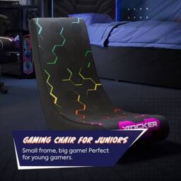 X Rocker Shadow 2.0 Audio Floor Rocker Gaming Chair for Kids in Green - thumbnail 6
