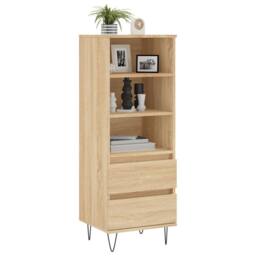 Berkfield Home Highboard Sonoma Oak 40x36x110 cm Engineered Wood in Light Oak - Size: 40 x 36 x 110 cm - thumbnail 3