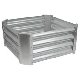 Harbour Housewares Raised Garden Beds - 2x Square Bottomless Galvanised Steel Planter 60 x 60cm in Silver - Size: 60 x 60 cm - thumbnail 6