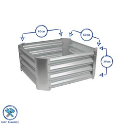 Harbour Housewares Raised Garden Beds - 2x Square Bottomless Galvanised Steel Planter 60 x 60cm in Silver - Size: 60 x 60 cm - thumbnail 7
