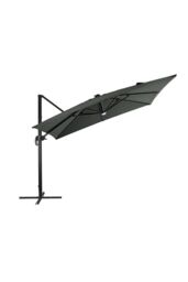 Garden Sanctuary Solar-Powered Outdoor Square Cantilever Parasol with Lights in Dark Grey - thumbnail 5