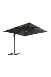 Garden Sanctuary Solar-Powered Outdoor Square Cantilever Parasol with Lights in Dark Grey - thumbnail 4