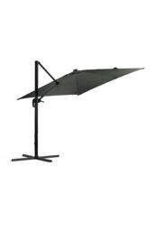 Garden Sanctuary Solar-Powered Outdoor Square Cantilever Parasol with Lights & HDPE Base in Dark Grey - thumbnail 4