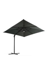 Garden Sanctuary Solar-Powered Outdoor Square Cantilever Parasol with Lights & HDPE Base in Dark Grey - thumbnail 3