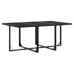 Berkfield Home 7 Piece Garden Dining Set Black Poly Rattan - thumbnail 5