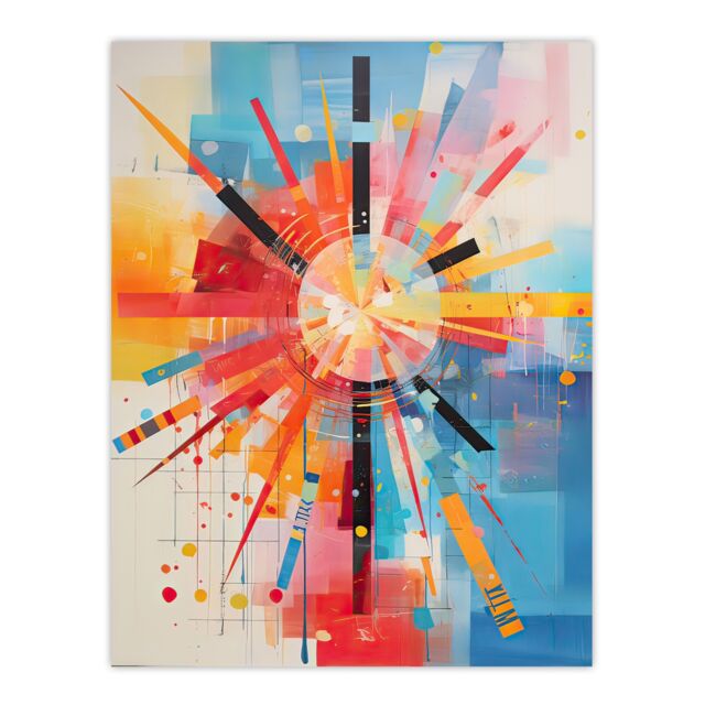 "Artery8 Wall Art Print Morning Sun Colourful Abstract Geometric Poster Picture - Size: W18"" x H24""" - image 1