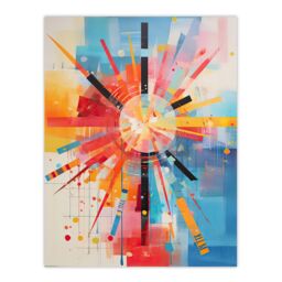 "Artery8 Wall Art Print Morning Sun Colourful Abstract Geometric Poster Picture - Size: W18"" x H24""" - thumbnail 1