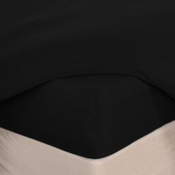 OHS Plain Bed Sheet Microfibre Deep Fitted Soft in Black - Size: Super King - thumbnail 5