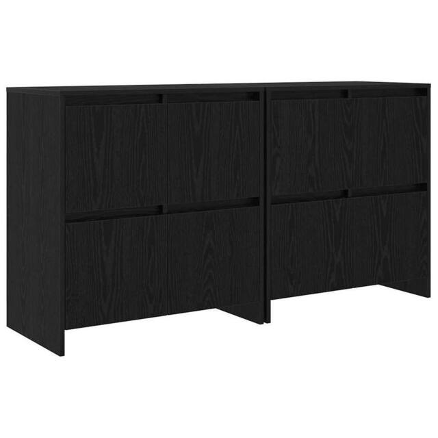 Berkfield Home Sideboard 2 pcs Black oak 70 x 41 x 75 cm Engineered wood - image 1