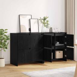 Berkfield Home Sideboard 2 pcs Black oak 70 x 41 x 75 cm Engineered wood - thumbnail 4