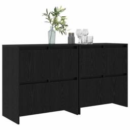 Berkfield Home Sideboard 2 pcs Black oak 70 x 41 x 75 cm Engineered wood - thumbnail 3