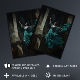 "Artery8 Wall Art Print Floria Tosca Dramatic Opera Scene Oil Painting Heartbroken Singer Jumps From Balcony Poster in Blue - Size: W18"" x H24""" - thumbnail 2
