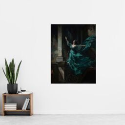 "Artery8 Wall Art Print Floria Tosca Dramatic Opera Scene Oil Painting Heartbroken Singer Jumps From Balcony Poster in Blue - Size: W18"" x H24""" - thumbnail 4