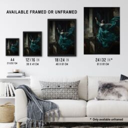 "Artery8 Wall Art Print Floria Tosca Dramatic Opera Scene Oil Painting Heartbroken Singer Jumps From Balcony Poster in Blue - Size: W18"" x H24""" - thumbnail 3