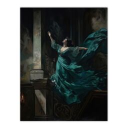 "Artery8 Wall Art Print Floria Tosca Dramatic Opera Scene Oil Painting Heartbroken Singer Jumps From Balcony Poster in Blue - Size: W18"" x H24""" - thumbnail 1