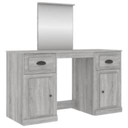 Berkfield Home Dressing Table with Mirror Grey Sonoma 130x50x132.5 cm - thumbnail 1