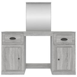 Berkfield Home Dressing Table with Mirror Grey Sonoma 130x50x132.5 cm - thumbnail 6