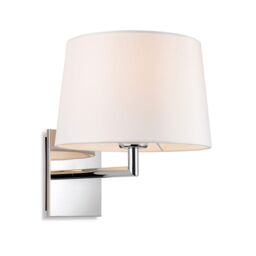 Netlighting Grand Wall Lamp Chrome with Round Tapered Cream Shade in Grey