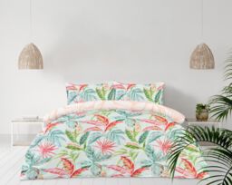 Smart Living Luxury Super Soft Reversible Exotic Palms Duvet Cover with Pillowcase - Size: Double - thumbnail 1