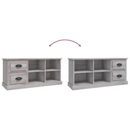 Berkfield Home TV Cabinet Grey Sonoma 102x35.5x47.5 cm Engineered Wood - thumbnail 9