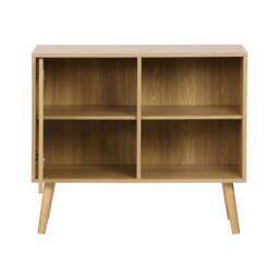 sweeek 80cm walnut-effect sideboard with 2 shelves in Light Brown - thumbnail 8