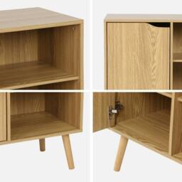 sweeek 80cm walnut-effect sideboard with 2 shelves in Light Brown - thumbnail 9