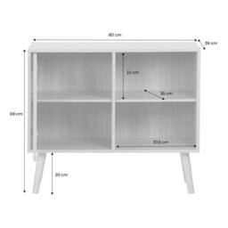 sweeek 80cm walnut-effect sideboard with 2 shelves in Light Brown - thumbnail 6
