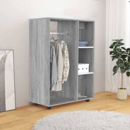 Berkfield Home Wardrobe Grey Sonoma 80x40x110 cm Engineered Wood - Size: 80 x 40 x 110 cm - thumbnail 1