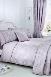 Dreams & Drapes 'Jasmine' Floral Jacquard Duvet Cover Set in Lavender - Size: King - thumbnail 1